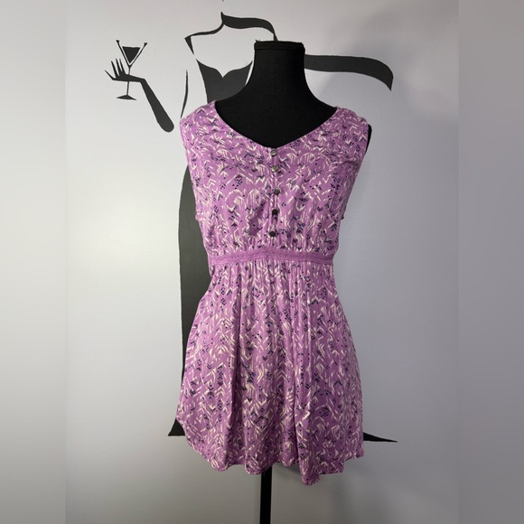 torrid Lavender Printed Sleeveless V-Neck Midi top - Picture 2 of 8